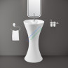 Belmonte Kolan White Ceramic One Piece Wash Basin - Glossy Finish, Floor Mount - 410x410x795mm Belmonte Kolan White Ceramic One Piece Wash Basin - Glossy Finish, Floor Mount - 410x410x795mm