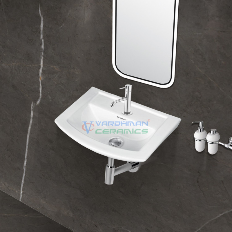 Belmonte Wall Hung Wash Basin Lily - White Belmonte Wall Hung Wash Basin Lily - White