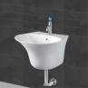 Belmonte Wall Mounted Semi Pedestal Wash Basin Berlin - White Belmonte Wall Mounted Semi Pedestal Wash Basin Berlin - White