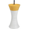 Belmonte Ceramic Designer One Piece Free Standing Wash Basin Kolan 16 x 16 x 32 Inch White & Yellow