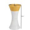 Belmonte Ceramic Designer One Piece Free Standing Wash Basin Kolan 16 x 16 x 32 Inch White & Yellow