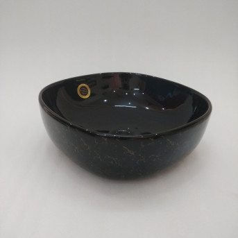 Buy Belmonte Ceramic Designer Table Top Wash Basin Black Multi Colo...