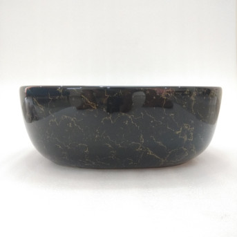 Buy Belmonte Ceramic Designer Table Top Wash Basin Black Multi Colo...