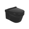 Belmonte Ceramic Rimless Wall Mounted/Wall Hung  Western Toilet Retro 50cm x 36cm x 34cm Glossy Finish Full Black
