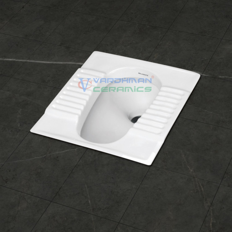 Belmonte Orissa Pan 20 Inch Indian Toilet - White Ceramic, Glossy Finish, Floor Mount Belmonte Orissa Pan 20 Inch Indian Toilet - White Ceramic, Glossy Finish, Floor Mount