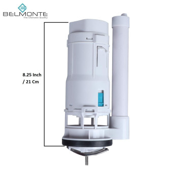 Belmonte 8.25 Inch 21cm Dual Flush Siphon Flush Valve Tank Fittings for Single One Piece Western Toilet Commode EWC