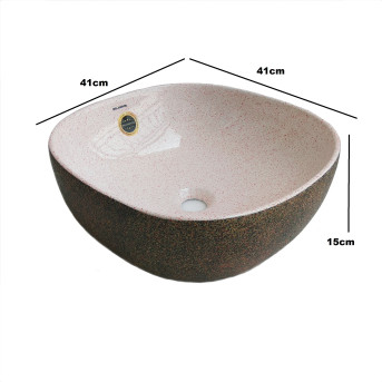 Belmonte Ceramic Designer Table Top Wash Basin Multi Color Olive-08 Pink
