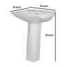 Belmonte Crystal Set Pedestal Wash Basin | Wall Mount | Ceramic | Glossy Finish Belmonte Crystal Set Pedestal Wash Basin | Wall Mount | Ceramic | Glossy Finish