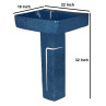 Belmonte 52 Thar Set Designer Pedestal Wash Basin | Wall Mount | Blue with White Dots | 22x18x32 Inch Belmonte 52 Thar Set Designer Pedestal Wash Basin | Wall Mount | Blue with White Dots | 22x18x32 Inch