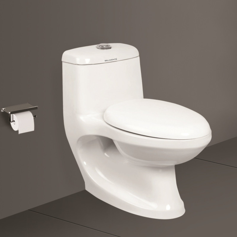 Belmonte S Trap 225mm / 9 Inch Floor Mounted One Piece Toilet Western Commode Cally White Belmonte S Trap 225mm / 9 Inch Floor Mounted One Piece Toilet Western Commode Cally White