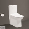 Belmonte One-Piece Western Toilet Commode - White Glossy Ceramic, Floor Mount, S-Trap Outlet, Rimless Flushing, 660x350x700mm Belmonte One-Piece Western Toilet Commode - White Glossy Ceramic, Floor Mount, S-Trap Outlet, Rimless Flushing, 660x350x700mm