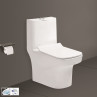 Belmonte One-Piece Western Toilet Commode EWC - White Glossy Ceramic, S-Trap Outlet, Rimless Siphonic Flushing Belmonte One-Piece Western Toilet Commode EWC - White Glossy Ceramic, S-Trap Outlet, Rimless Siphonic Flushing