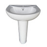 Wash Basin Pedestal Set Royal U Shape Ceramics Glossy Finish 21 x 18 x 34 Inch White - Belmonte Wash Basin Pedestal Set Royal U Shape Ceramics Glossy Finish 21 x 18 x 34 Inch White - Belmonte