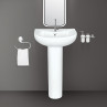 Wash Basin Pedestal Set Royal U Shape Ceramics Glossy Finish 21 x 18 x 34 Inch White - Belmonte Wash Basin Pedestal Set Royal U Shape Ceramics Glossy Finish 21 x 18 x 34 Inch White - Belmonte