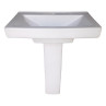 Modern Pedestal Wash Basin Belmonte LCD Set White Ceramic Glossy Finish 26 x 18 x 33 Inch