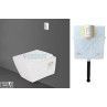 Belmonte Combo of Rimless Commode Wall Mount Entic with Pneumatic Concealed Cistern - White Belmonte Combo of Rimless Commode Wall Mount Entic with Pneumatic Concealed Cistern - White