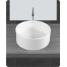Belmonte Plain Color Table Top Round Shape Wash Basin - Orange, Glossy Finish