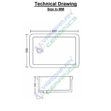 Belmonte Laboratory Sink 606 | Ceramic White Lab Sink | Glossy Finish