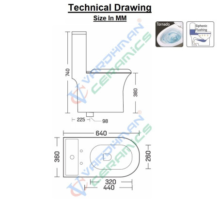 Belmonte Designer One-Piece Toilet | SVELTA-OP-SY-16 | Black & White | Glossy Finish