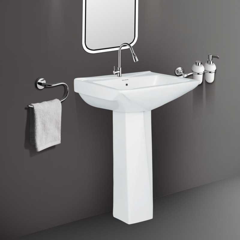 Belmonte Crystal Set Pedestal Wash Basin | Wall Mount | Ceramic | Glossy Finish Belmonte Crystal Set Pedestal Wash Basin | Wall Mount | Ceramic | Glossy Finish