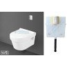 Rimless Flushing Toilet Wall Hung Retro with Concealed Cistern Pneumatic White Combo - Belmonte Rimless Flushing Toilet Wall Hung Retro with Concealed Cistern Pneumatic White Combo - Belmonte