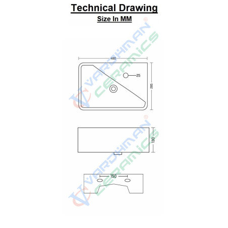 Belmonte Wall Hung / Table Top Wash Basin Brio - Ivory