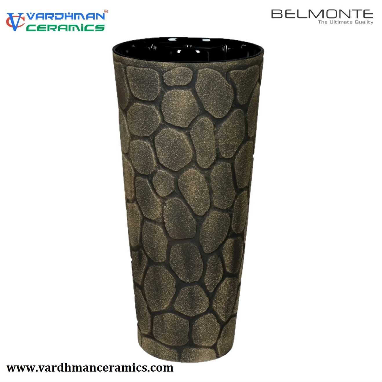 "Elevate Your Bathroom Elegance with Belmonte Stone Finish Wash Basin Designer One Piece Black | Floor Mount"