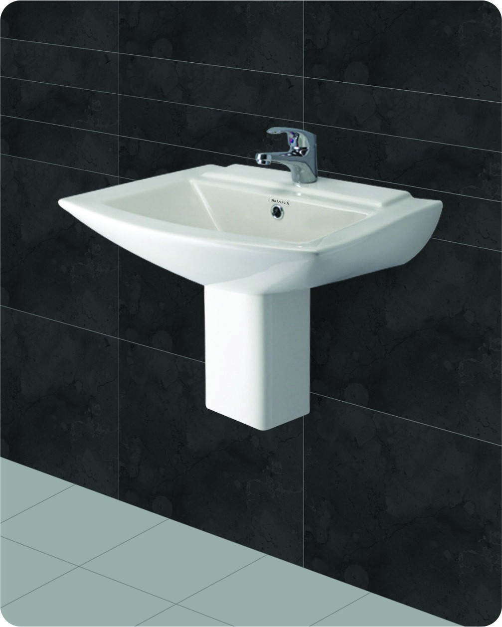 Buy Belmonte Rectangle Shape Half Pedestal Wash Basin Altis 23 x 17...