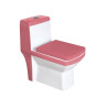 Belmonte S Trap Double Color One Piece Western Commode for Toilet Ripone Magenta (Pink) & White