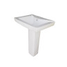 Belmonte Ceramic Rectangle Shape Pedestal Wash Basin Small LCD 22 x 16 Inch Ivory