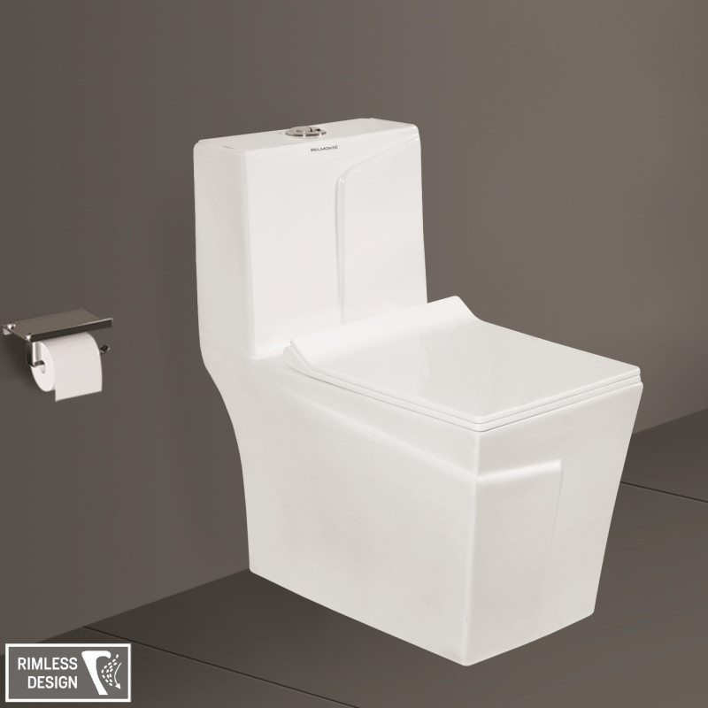 Belmonte 300mm Toilet Ewc Rimelss Floor Mount S-Trap Outlet on Floor, 12 Inch Trap Distance White Belmonte 300mm Toilet Ewc Rimelss Floor Mount S-Trap Outlet on Floor, 12 Inch Trap Distance White