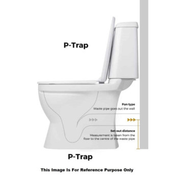 Belmonte P Trap Western Toilet Commode One Piece Battle White