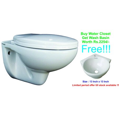 Belmonte Bathroom Wall Hung Water Closet / EWC Mini Model Ivory