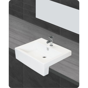 Belmonte Table Top Wash Basin Nabulla 19.50 Inch X 18.50 Inch - White