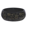 Belmonte Ceramic Designer Table Top Wash Basin 41cm x 41cm x 15cm Retro Printed Black Belmonte Ceramic Designer Table Top Wash Basin 41cm x 41cm x 15cm Retro Printed Black
