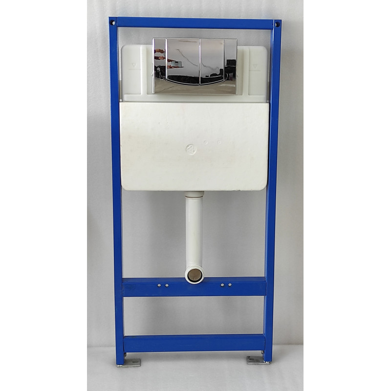 Belmonte Concealed Cistern Slim 80mm Thick Flush Tank with Push Flush Plate and Iron Frame for Wall Mounted Commode / EWC Belmonte Concealed Cistern Slim 80mm Thick Flush Tank with Push Flush Plate and Iron Frame for Wall Mounted Commode / EWC