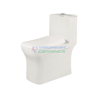 Floor Mount Western Commode S Trap | 225mm 9 Inch | White | Glossy | Ceramic
