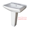 Belmonte Wash Basin Sofia 23 Inch X 18 Inch Without Pedestal - Ivory